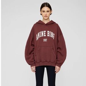 Anine Bing Harvey Sweatshirt in Dark Cherry